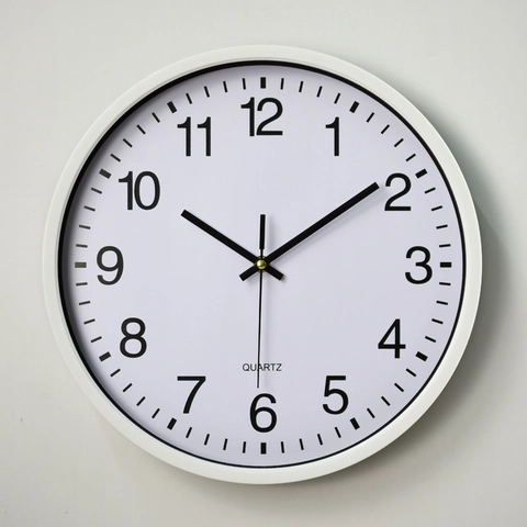 Runde Wanduhr Aus Kunststoff Leises Quarzwerk Minimalistisches Modernes Schlafzimmer Wohnzimmer Büro Dekor Große Arabische Ziffern