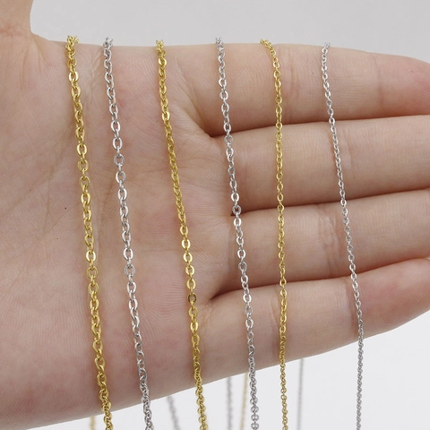 Cable Chain Necklace 304 Stainless Steel 18K Gold Plated Basic Link Chain Fashion Jewelry For Men Women