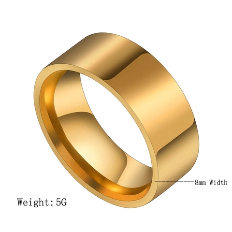 Minimalist Stainless Steel Band Ring Mirror Polished Plain Finger Jewelry For Men Unisex Fashion Style