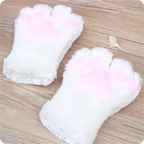 Süße Katzenpfote Plüsch Handschuhe Kunstpelz Fingerlose Fäustlinge Für Cosplay Party Kostüm Requisiten Damen Mädchen Winter Warm Handwear Einzelstück