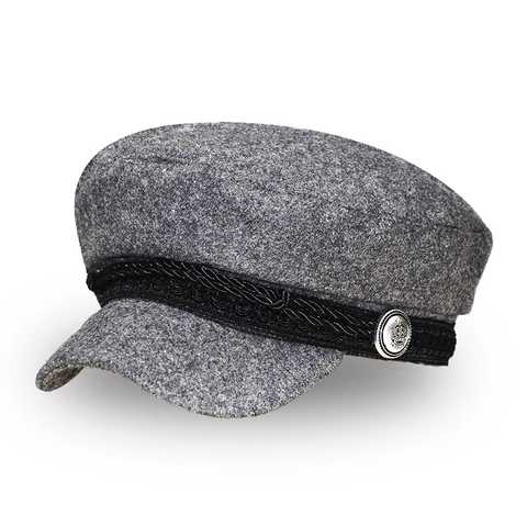 Berretto Newsboy In Misto Lana Stile Marina Parte Superiore Piatta Retrò Cappello Baker Boy Per Donna Con Corda Intrecciata