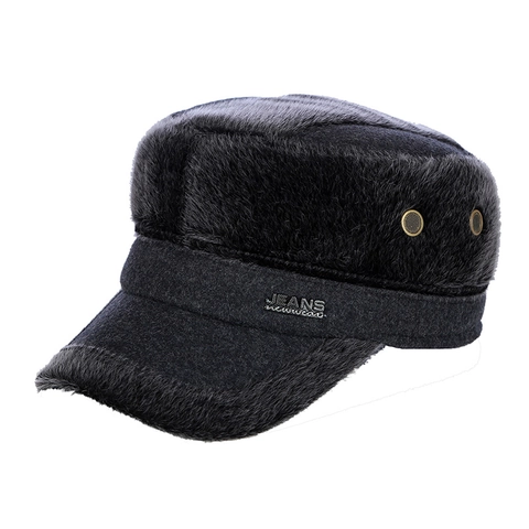 Gorra Militar De Invierno Para Hombre Lana Cálida Piel Sintética Protección Para Los Oídos Ajustable Exterior Casual