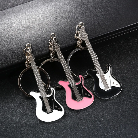 Portachiavi Mini Chitarra Elettrica Lega Di Zinco Smalto Pendente Strumento Musicale Regalo Creativo Per Amanti Musica