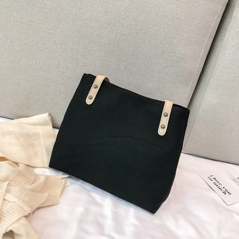 Große Kapazität Leinwand Tote Bag Lässige Frauen Schulterhandtasche Mit Buchstabenaufdruck Und Cartoon Anhänger Trendig
