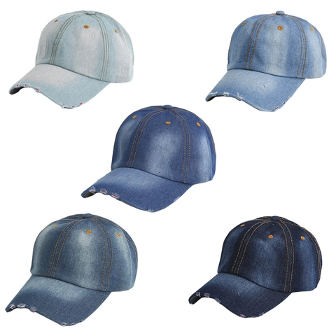Unisex Gewassen Denim Honkbalpet Verweerd Retro Stijl Zonnescherm Verstelbaar Dad Hat Voor Heren Dames Casual Buitensport