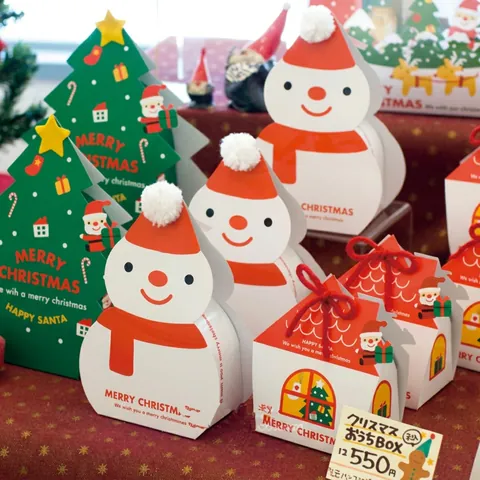 Christmas Candy Boxes Cardboard Snowman Christmas Tree Shape Holiday Gift Wrapping For Cookies Treats Party Decorations