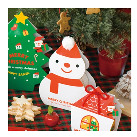 Christmas Candy Boxes Cardboard Snowman Christmas Tree Shape Holiday Gift Wrapping For Cookies Treats Party Decorations
