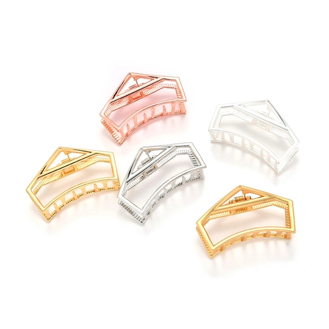 Pinza Para El Pelo Metal Aleación Geométrica Hueca Grande Agarre Fuerte Irregular Minimalista Retro Accesorios Mujer