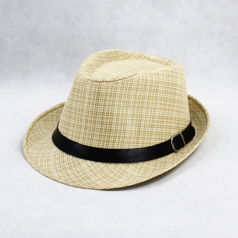 Cappello Fedora Intrecciato Con Nastro Nero Fibbia In Metallo Protezione Solare Traspirante Estate Vacanze Jazz Cap Vintage Uomo Donna