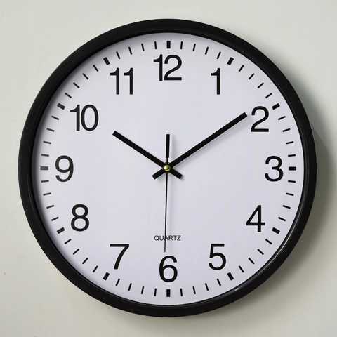 Runde Wanduhr Aus Kunststoff Leises Quarzwerk Minimalistisches Modernes Schlafzimmer Wohnzimmer Büro Dekor Große Arabische Ziffern