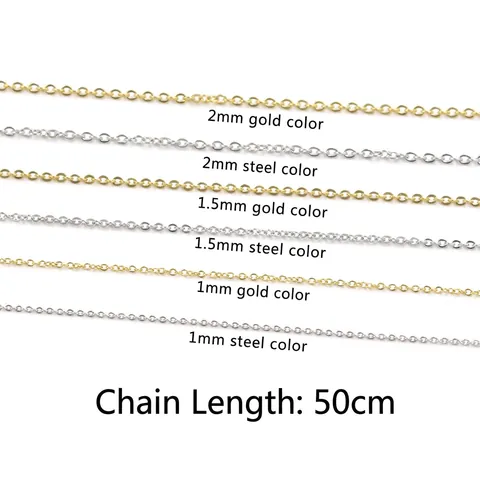 Stainless Steel Cross Chain Necklace Vacuum Plated 18K Gold DIY Link Chain Jewelry With Lobster Clasp Fashion Unisex