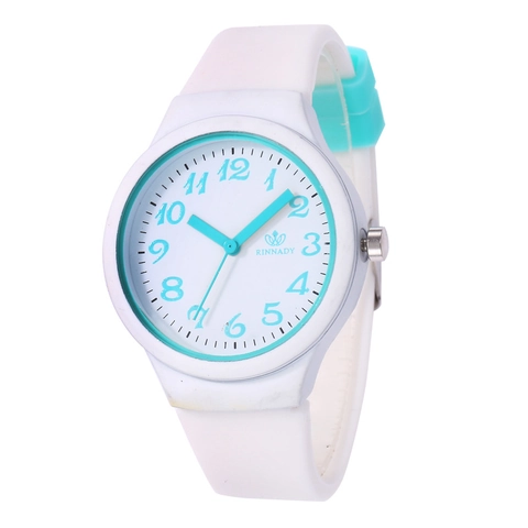 Orologio Analogico Al Quarzo Cinturino In Silicone Colori Jelly Quadrante Rotondo Sport Casual Per Bambini Studenti