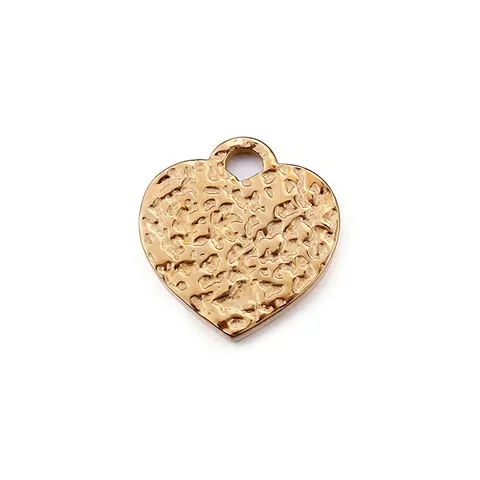Colgante De Corazón Martillado Acero Inoxidable Charms DIY Fabricación Collares Pulseras Superficie Irregular Joyas