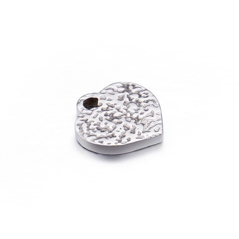 Colgante De Corazón Martillado Acero Inoxidable Charms DIY Fabricación Collares Pulseras Superficie Irregular Joyas