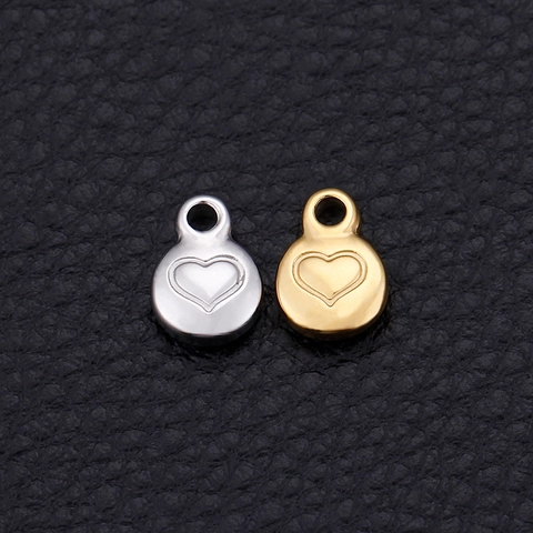 Ciondoli Minimalisti Rotondi A Cuore In Acciaio Inossidabile Placcato Oro 18K Per Accessori Per La Creazione Di Gioielli DIY