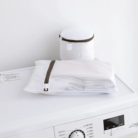 Filet De Lavage Maille Fine Fermeture Éclair Sac À Linge Pour Délicats Soutien Gorge Lingerie Pull Protection Machine À Laver Blanc