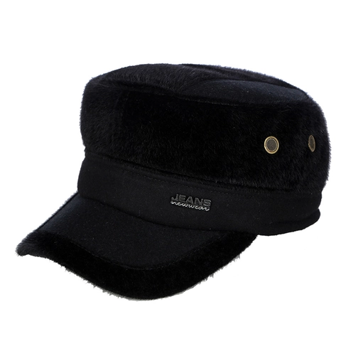 Gorra Militar De Invierno Para Hombre Lana Cálida Piel Sintética Protección Para Los Oídos Ajustable Exterior Casual