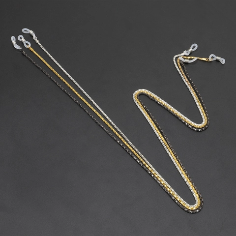 Glasses Chain Metal Alloy Anti-Slip Hollow Eyewear Retainer Sunglasses Lanyard With Silicone Loop Minimalist Stylish