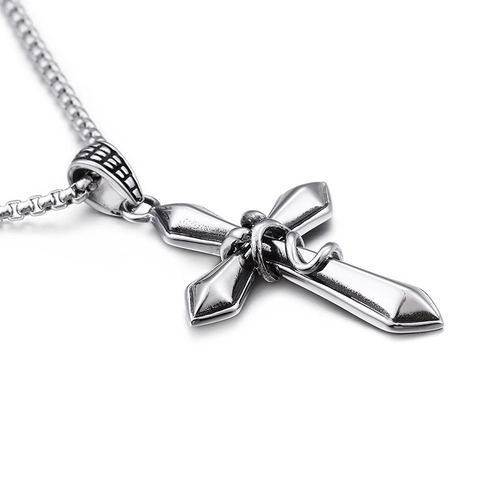 Retro Kreuz Anhänger Halskette 316L Edelstahl Schlange Design Punk Gothic Stil Für Herren Damen
