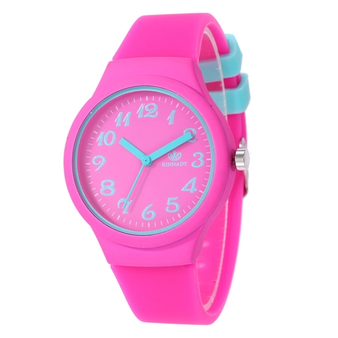Orologio Analogico Al Quarzo Cinturino In Silicone Colori Jelly Quadrante Rotondo Sport Casual Per Bambini Studenti