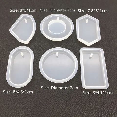 Stampi In Silicone Per Resina Fai Da Te Creazione Gioielli Forma Geometrica Fusione Di Ciondoli Con Foro Per Appendere Specchio