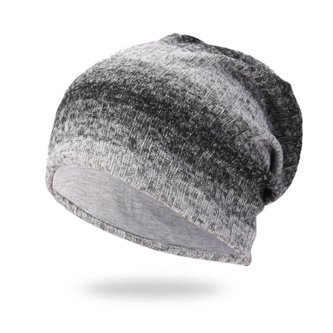 Gorro Beanie De Punto Degradado Acrílico Doble Capa Cálido Slouchy Invierno Exterior Casual Unisex