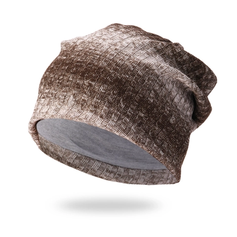 Gorro Beanie De Punto Degradado Acrílico Doble Capa Cálido Slouchy Invierno Exterior Casual Unisex