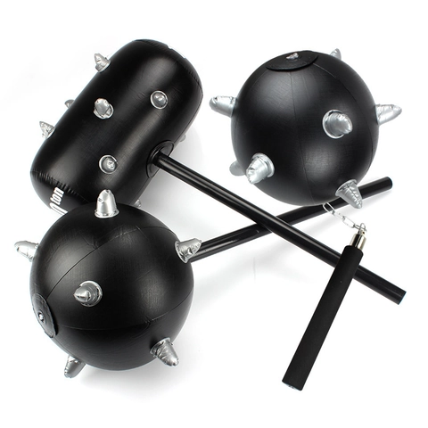 Inflatable PVC Wolf Tooth Hammer Meteor Hammer Party Props Outdoor Entertainment Interactive Toys Black Plastic Toy