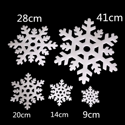 Adornos De Copos De Nieve Blancos Con Purpurina Para Árbol De Navidad Decoraciones Colgantes Fiesta Escaparate