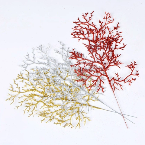 Foglie Natalizie Artificiali Glitterate Rami In Plastica Cavati Scintillanti Per Decorazione Feste Fai Da Te Ghirlanda Albero