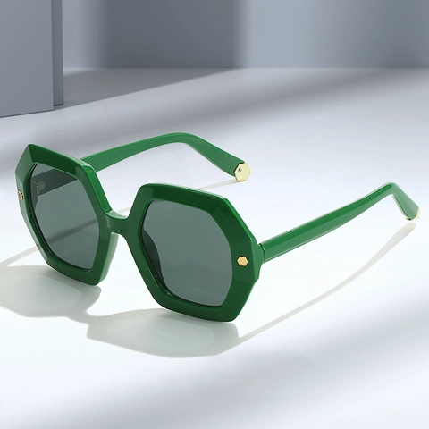 Gafas De Sol Hexagonales Montura PC Protección UV400 Moda Grandes Polígono Irregular Para Hombres Mujeres Retro Tendencia