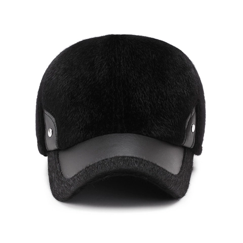 Berretto Da Baseball Invernale Da Uomo Caldo Pelliccia Sintetica Pelle PU Regolabile Antivento Cappello In Pile