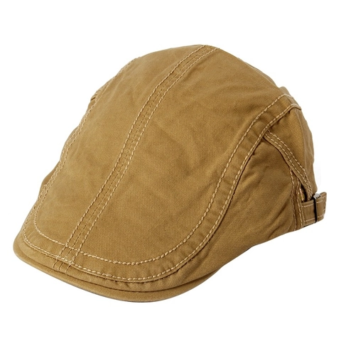 Men Vintage Flat Cap Cotton Ivy Hat With Adjustable Side Buckle British Style Casual Artist Beret Retro Newsboy Cap