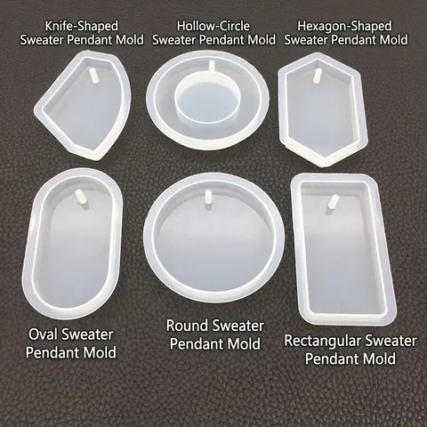 Stampi In Silicone Per Resina Fai Da Te Creazione Gioielli Forma Geometrica Fusione Di Ciondoli Con Foro Per Appendere Specchio