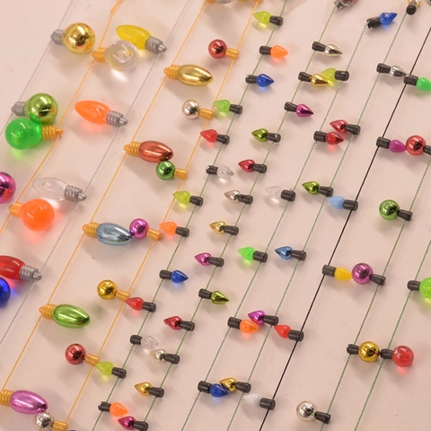 Mini Christmas Bulb Shape String Beads Plastic Decorative Non-Lighting DIY Craft Festive Ornament