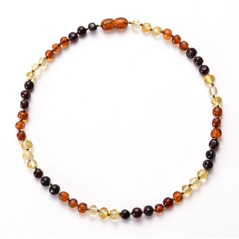 Collana In Ambra Baltica Naturale Per Bambini Perle Colorate Miste Artigianali Per Neonati Chiusura Di Sicurezza