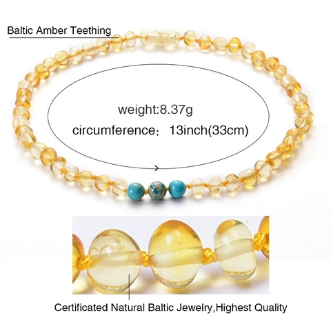 Baby Beißkette Aus Baltischem Bernstein Mit Türkis Amethyst Rosenquarz Perlen Handgemachter Schmuck Für Kleinkinder
