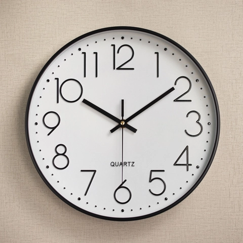 Moderne Stille Wanduhr Minimalistisch Rund Ohne Ticken Quarz Batteriebetrieben Kunststoff Home Office Küche Dekor