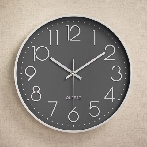 Orologio Da Parete Silenzioso Moderno Movimento Quarzo Rotondo Plastica Grandi Numeri Arabici Decorazione Casa Per Soggiorno Ufficio
