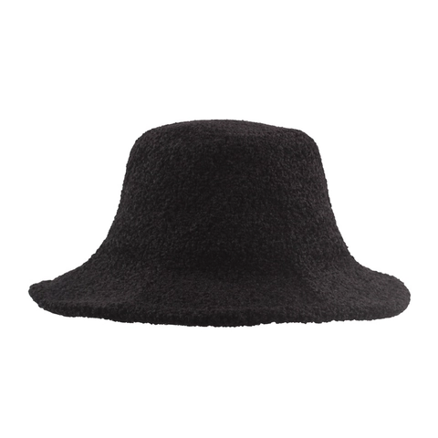 Women Winter Bucket Hat Sherpa Lamb Wool Plush Warm Basin Hat Solid Color Retro Casual Outdoor Soft Accessory