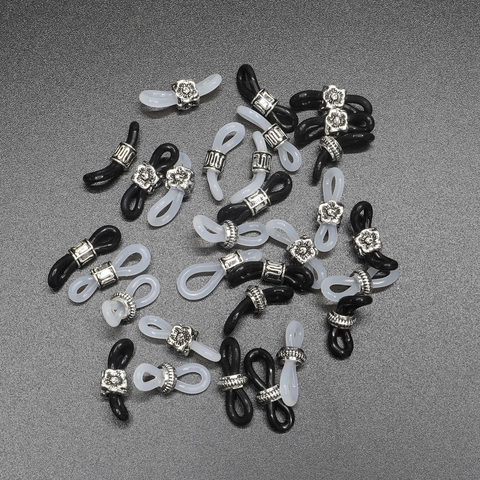 Connecteurs De Chaîne De Lunettes Silicone Et Alliage Antidérapant Réglable Élastique DIY Embouts Pour Support De Lunettes