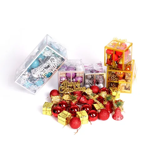 Christmas Tree Hanging Ornaments Plastic Glitter Shiny Balls Bells Drums Festive Holiday Party Home Decoration Classic
