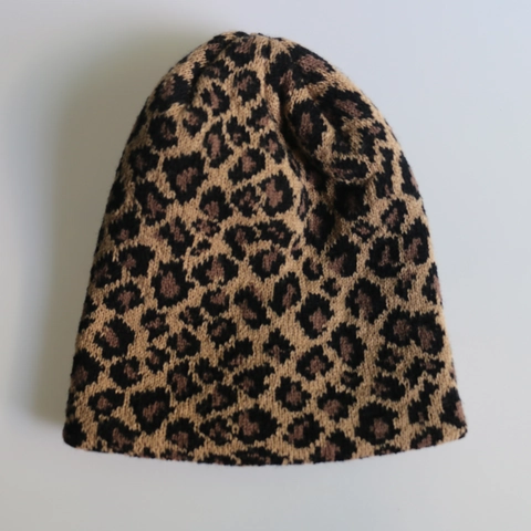 Leopard Muster Strickmütze Beanie Umschlag Acryl Warm Winter Outdoor Mode Für Herren Damen
