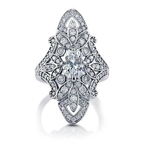 Hollow Flower Copper Ring For Women With Oval Zircon Retro Luxury Ethnic Party Banquet Finger Jewelry Accessory