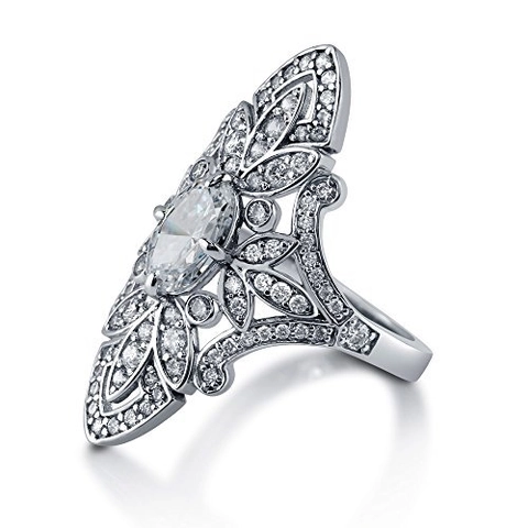 Hollow Flower Copper Ring For Women With Oval Zircon Retro Luxury Ethnic Party Banquet Finger Jewelry Accessory