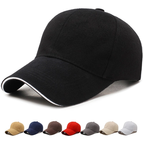Gorra De Béisbol Unisex Ajustable Sombrero De Sol Color Sólido Con Borde De Sándwich En Contraste Deportes Al Aire Libre