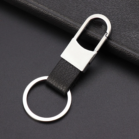 Business Herren Auto Schlüsselanhänger Echtes Leder Zinklegierung Schlüsselring Modern Minimalistisch Metall Schlüsselhalter Geschenk