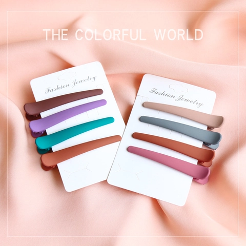 Fermagli Per Capelli Opachi Morandi Colorato Acrilico Clip A Becco D'anatra Forcine Minimaliste Barrettes Per Donne Ragazze