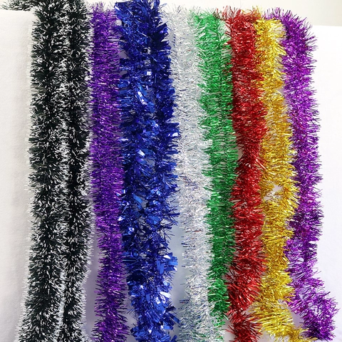 Ghirlanda Di Tinsel Di Natale PVC Metallico Lucido Decorazione Per Festa Vacanze Albero