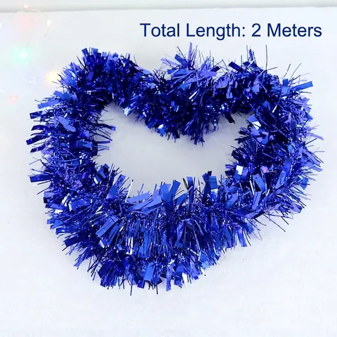 Ghirlanda Di Tinsel Di Natale PVC Metallico Lucido Decorazione Per Festa Vacanze Albero